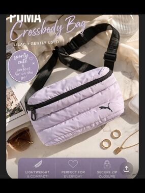 PUMA Lilac Quilted Crossbody Bag